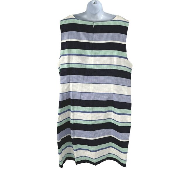 Talbots Dress 24W Sleeveless Striped Multicolored Cotton‎ Spandex NWT DR-1584 - Picture 4 of 9